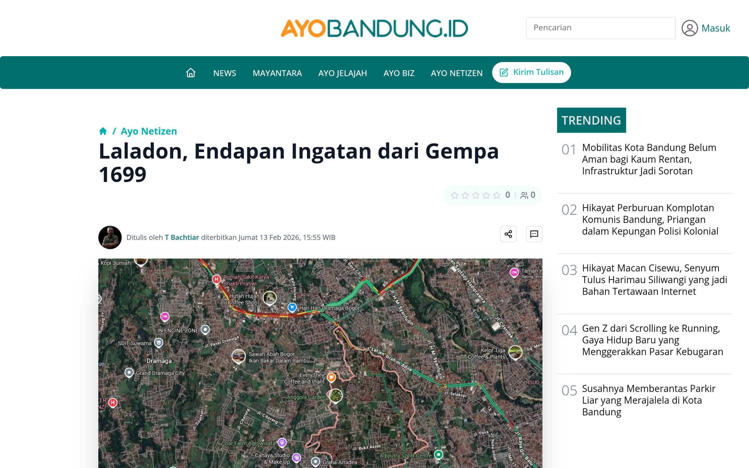 Laladon, Endapan Ingatan dari Gempa 1699